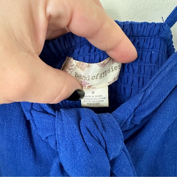 | band of gypsies • malibu linen front-tie midi dress • size small | - Picture 11 of 15